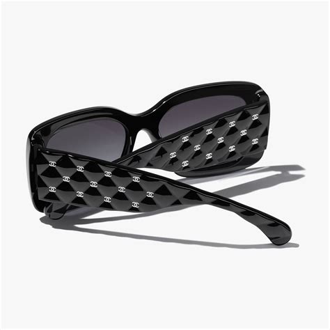 Sunglasses: Rectangle Sunglasses, acetate Black 